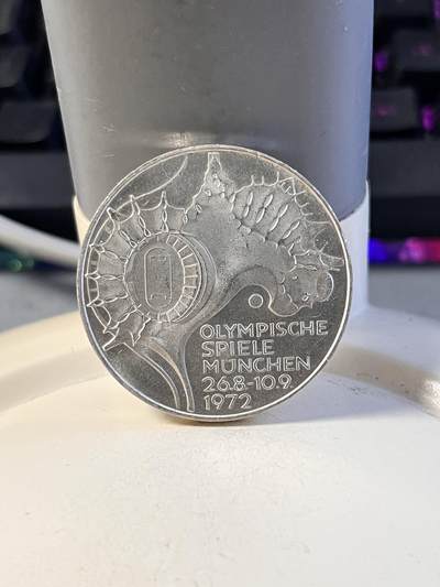 第167期拍卖【长期征集拍品】 - 德国1972年慕尼黑奥运 10马克纪念银币2，625银，15.37克，没有塑料盒