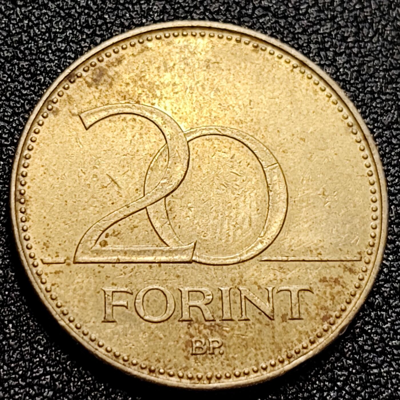 泉币菌-第65场-精品场 90年代 匈牙利20福林铜币 直径26.2mm