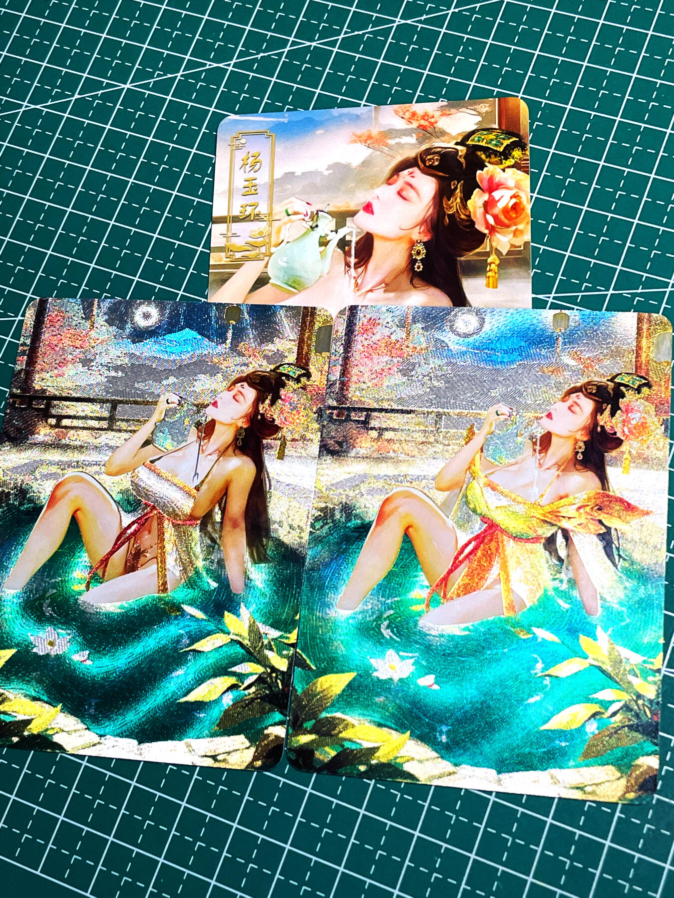 显眼宝24期 个人精选 砖家卡牌  冲呀礼盒系列  四大美女杨玉环3渐变  3张 第三张艺术卡  粗闪工艺 大卡尺寸63*88
