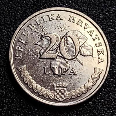 泉币菌-第62场-各国散币场 - 克罗地亚20利帕 硬币 烟草 18.5毫米 2.9克