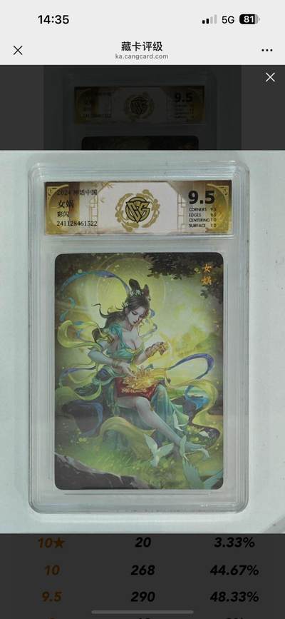 秋萤阁第11期 (7月25日周武晚上22点截拍，欢迎竞拍)  - 2024 神话中国 女娲 彩闪 9.5分