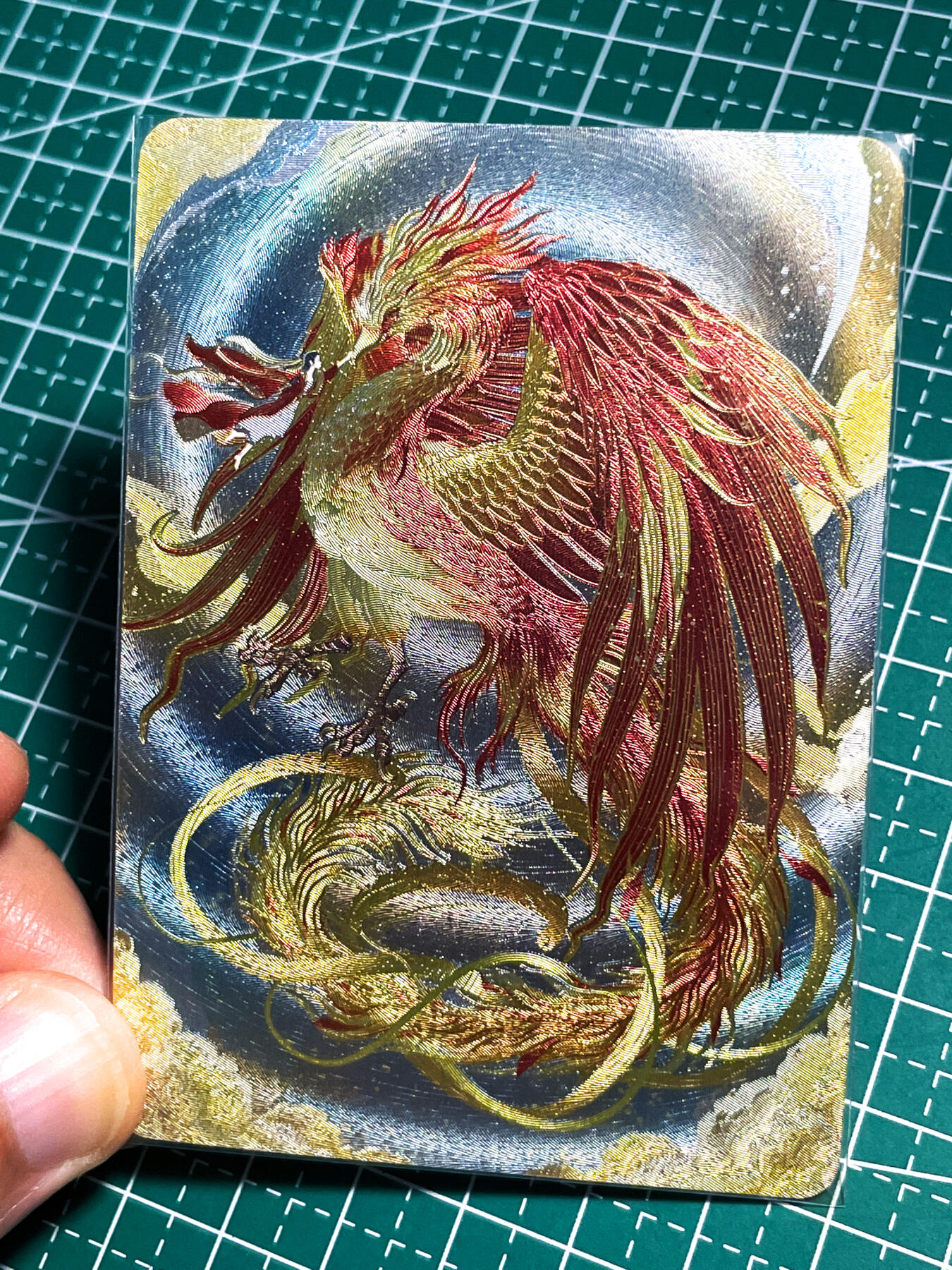 显眼宝24期 个人精选 五月卡牌   山海异兽系列  朱雀  1张   粗闪精扣工艺   大卡尺寸63*88