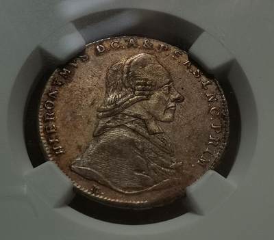 瓶子🏺第200期拍卖会 -  萨尔茨堡1798年20克鲁泽银币  稀少面值好品  NGC  AU58