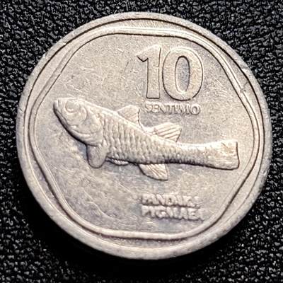 泉币菌-第61场-各国老币铜币场 - 菲律宾10分铝币 1993年 虾虎鱼 19mm 亚洲币