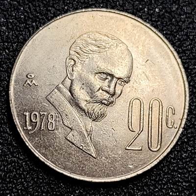 泉币菌-第62场-各国散币场 - 1978年墨西哥20分，总统弗兰西斯科·马德罗 20mm