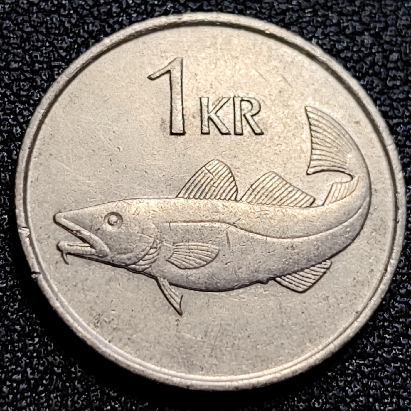 泉币菌-第65场-精品场 1984年 冰岛1克朗 大西洋鳕鱼 守护神 21.5mm