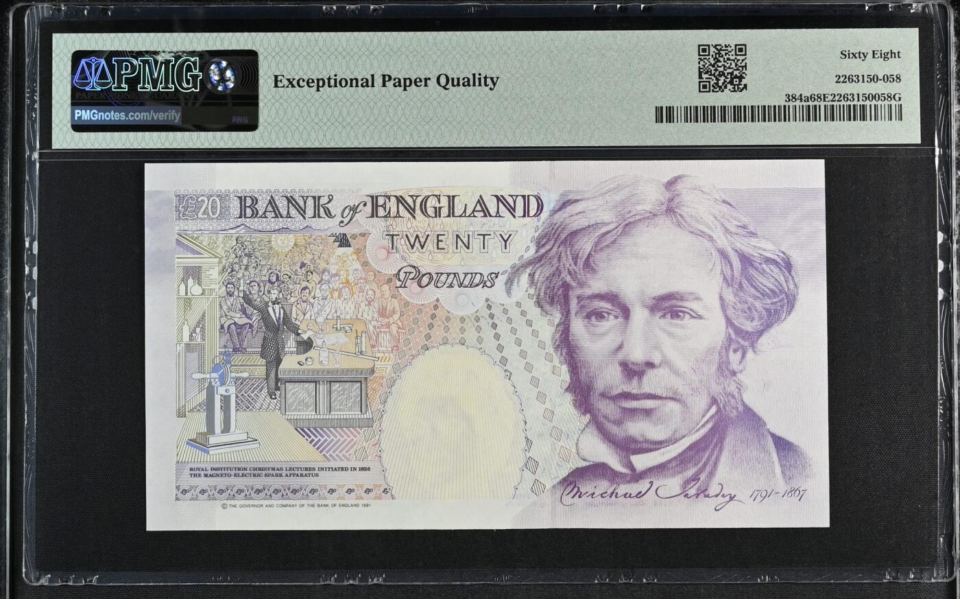2025七月第三期（总185期） 英格兰E序列皇冠初版20镑PMG68epq豹子身666，冠军分，中年女王和法拉第