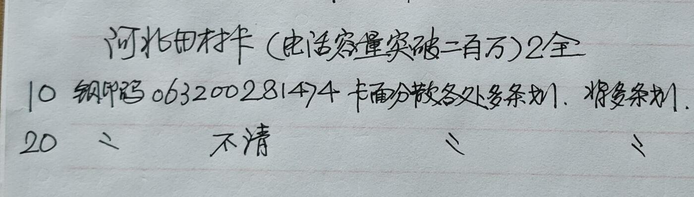 公藏第53期裸卡拍卖 河北田村卡（电话容量突破200万）2全品相钢印码见描述。