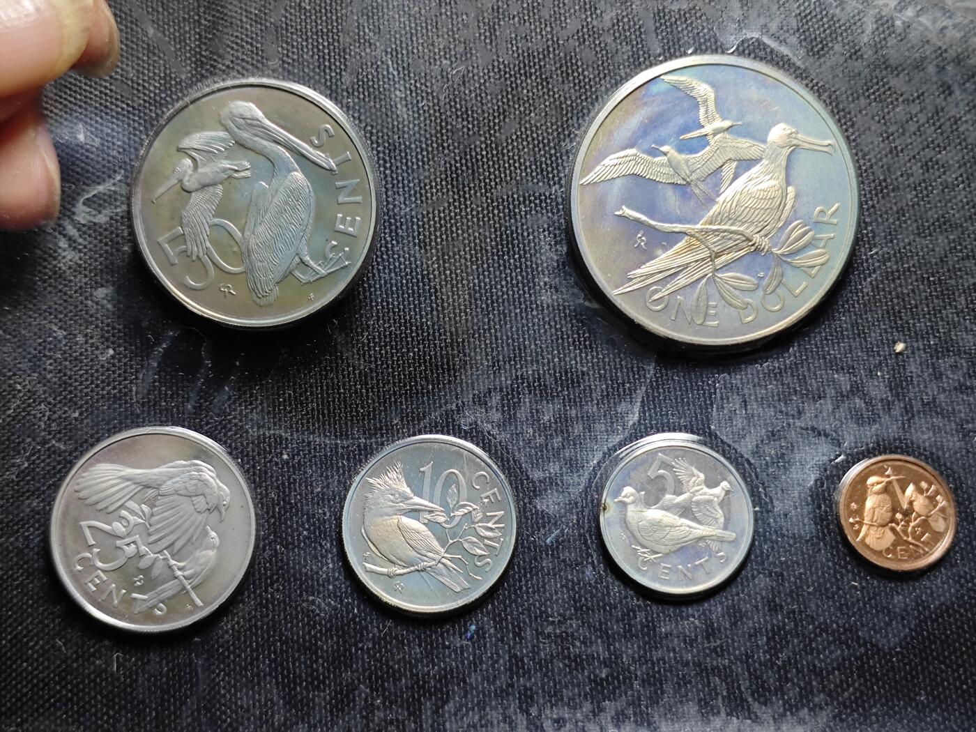 KK钱币收藏小铺 《批量/好品散币 套币 银币》专场 2月预留时间 周末发货 英属维尔京群岛大小面值 精制一套 带50分银币 16.7克925高银 含15.4克银币