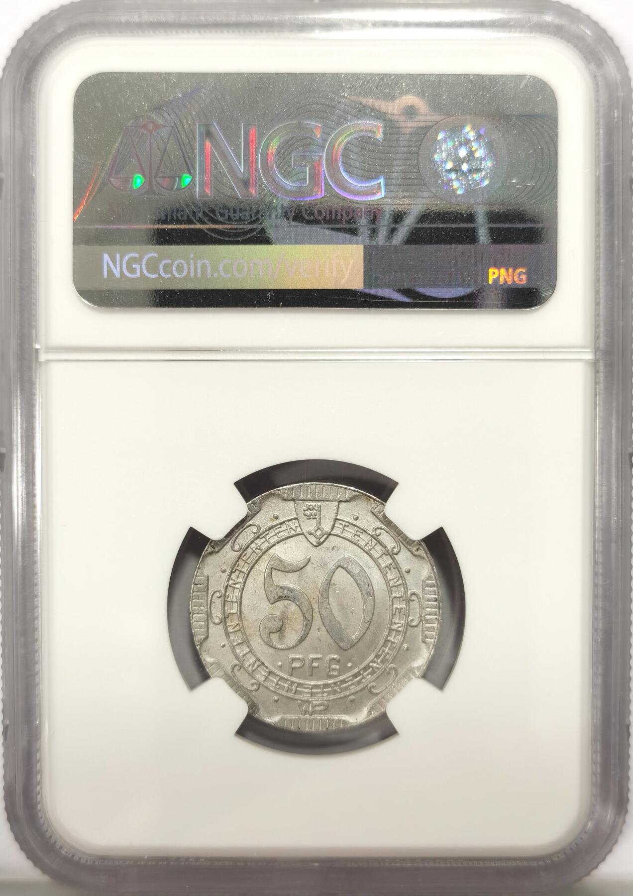 博洋堂德系小专场暨第132期（全场包邮） NGC MS63 亚军分！德紧德国索斯特1920年50芬尼铝币