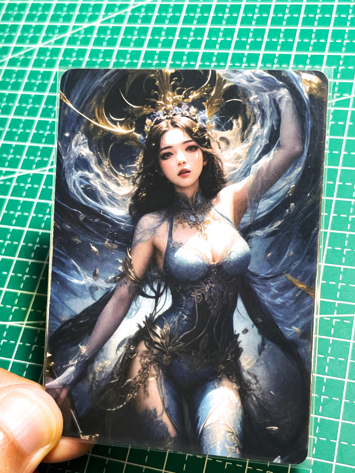 显眼宝24期 个人精选 狐狸卡卡   华夏女神系列  河神  共1张  折彩彩闪工艺 大卡尺寸63*88