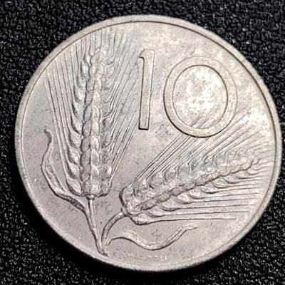 泉币菌-第62场-各国散币场 - 1974年 意大利10里拉铝币 麦穗古犁 23.2mm