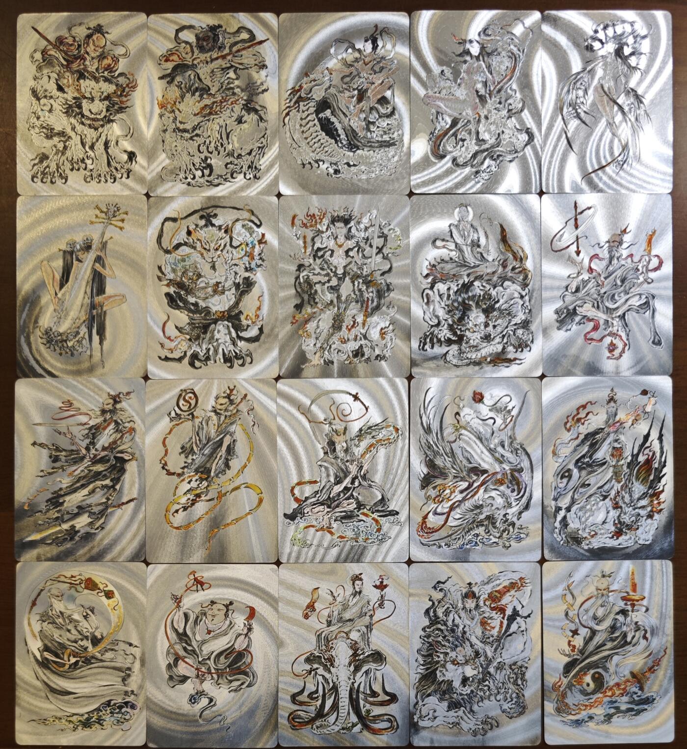 白泽拍卖卡牌手绘专场第21期（七月将残暑未收， 晚凉庭院独登楼） 2024 启读文化 沈鑫封神第三弹墨色1套 墨色粗闪20张