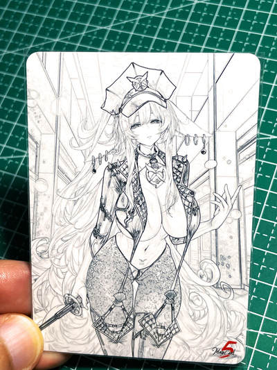 显眼宝24期 个人精选 - 五月卡牌   碧蓝美女线描系列    1张   粗闪精扣工艺   大卡尺寸63*88 8号