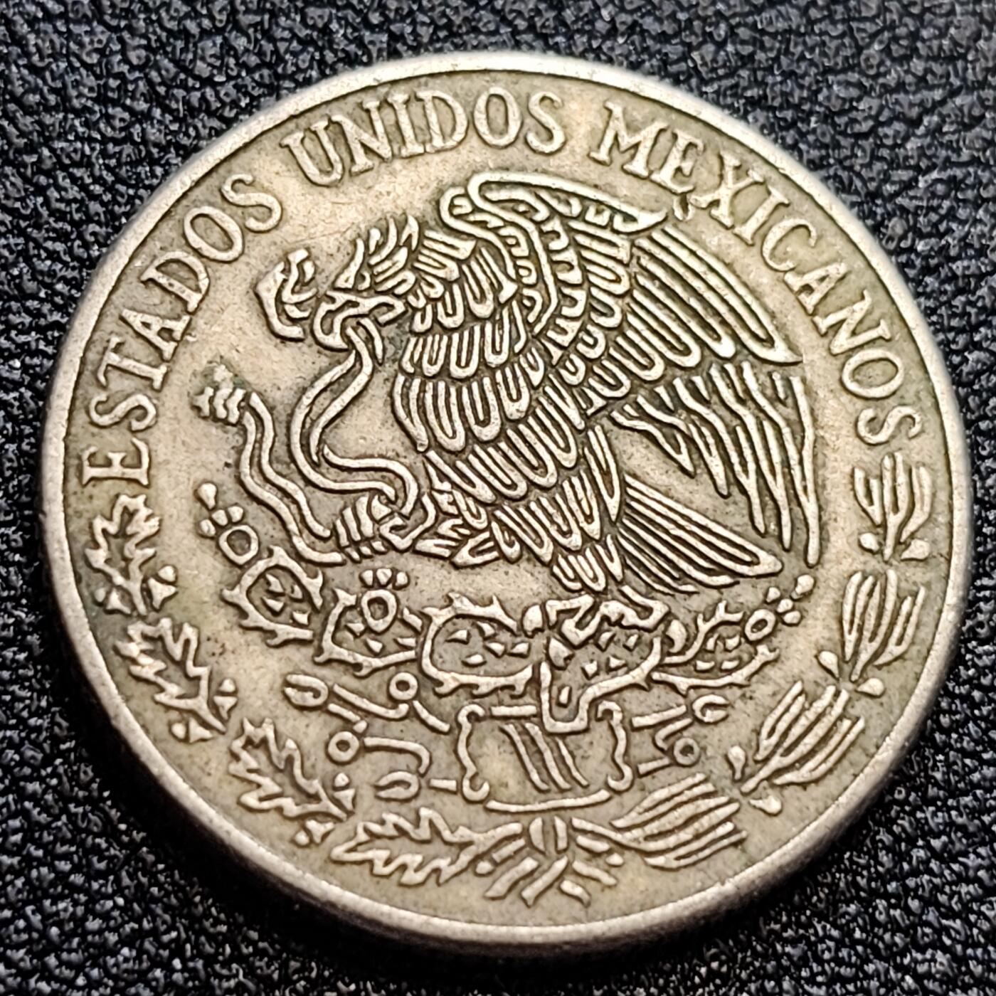 泉币菌-第61场-各国散币场 少见 墨西哥1971年50分铜镍币 阿兹特克文明 羽蛇神 25mm 