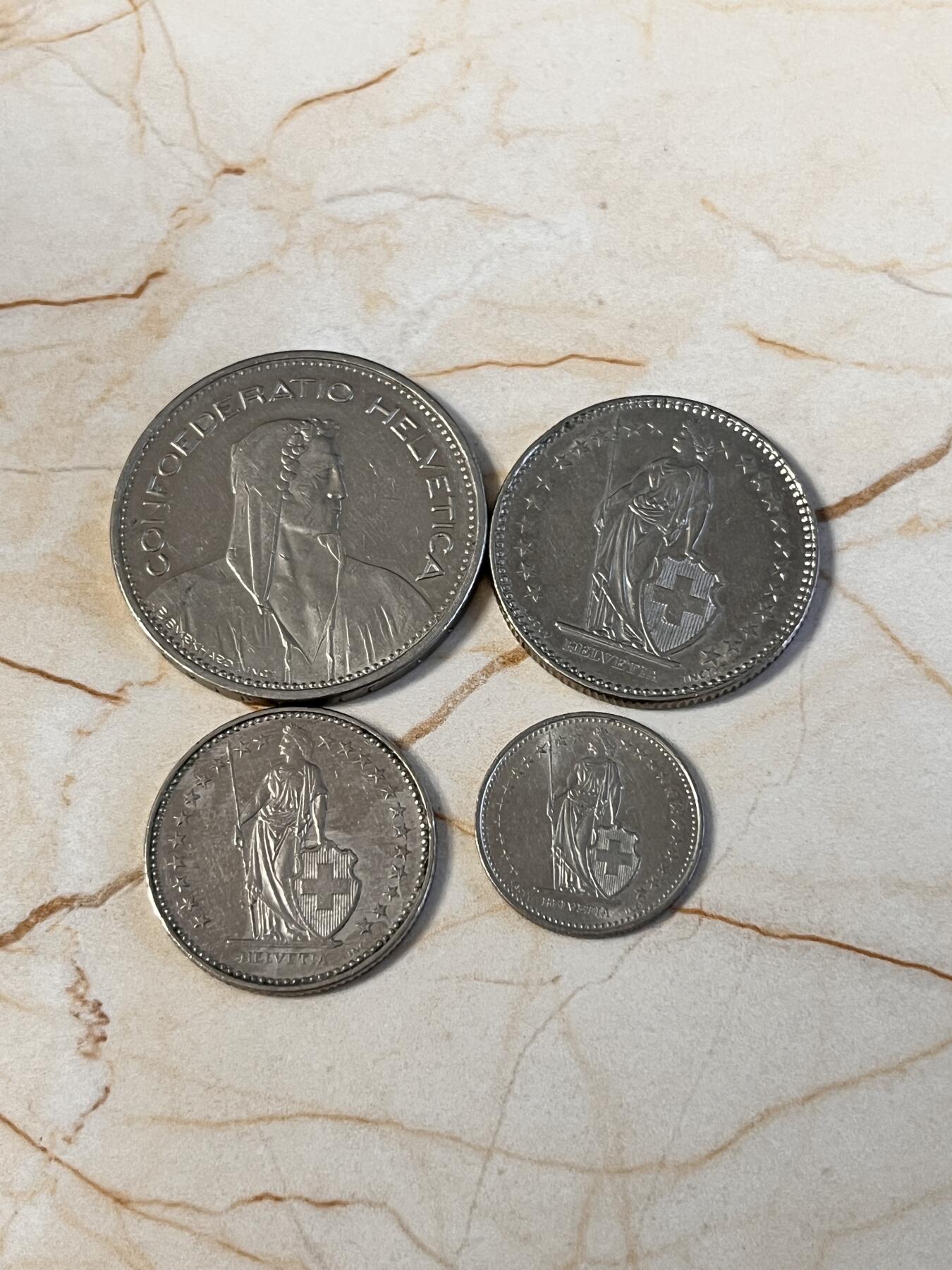 瑞士4枚硬币7.5瑞士法郎面值。兑换人民币大致66 - 海宁- 海宁- 麦稀奇