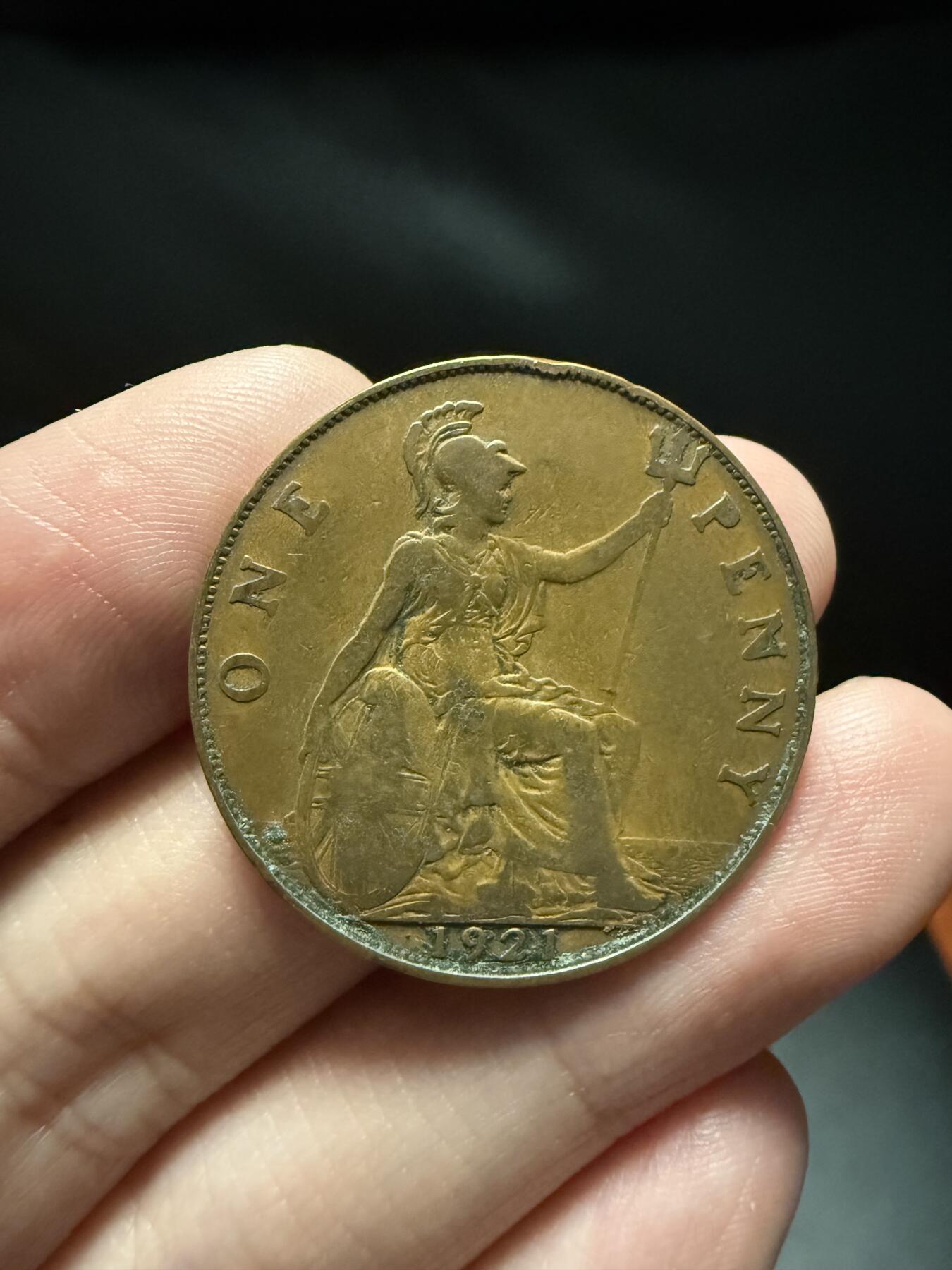 南宋泉阁俄币 外币 国币 专场第十五期【送拍无额外佣金】 英国 1921年 乔治五世1便士 通货好品 