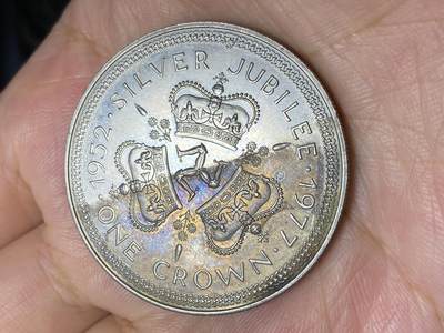 2025年第七十场(总第九十六场）外国好品散币(免佣金) - 英属马恩岛🇮🇲1977年1克朗大币(伊丽莎白二世登基25周年银禧纪念币)
