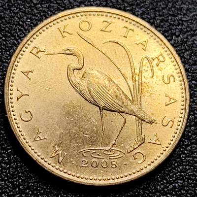 泉币菌-第61场-各国散币场 - 铜光极美品 匈牙利5福林 白鹭 重4.2克 直径21.2毫