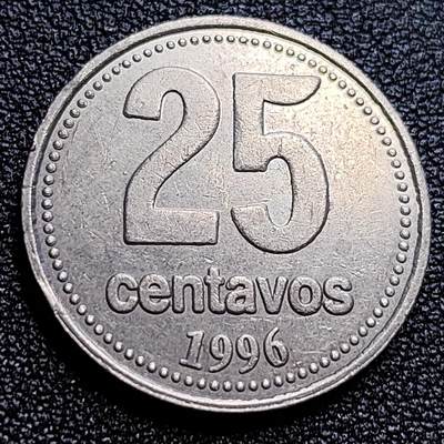 泉币菌-第65场-精品场 - 极美 1996年 阿根廷25分镍币 艾利斯市政厅 24mm