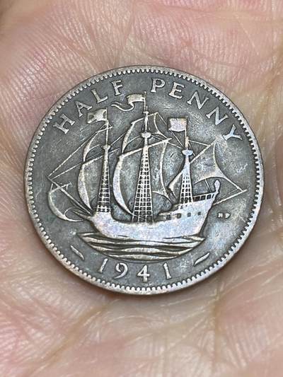 2025年第七十场(总第九十六场）外国好品散币(免佣金) - 英国🇬🇧1941年半便士(乔治六世第一版，印度皇帝加字版)
