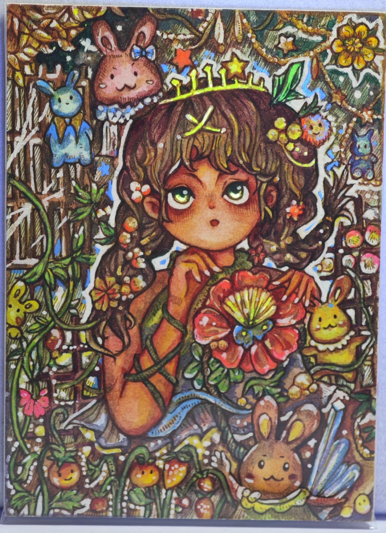 白泽拍卖卡牌手绘专场第21期（七月将残暑未收， 晚凉庭院独登楼） 2024 绘之星手绘卡 与兔有约 时笙亲签