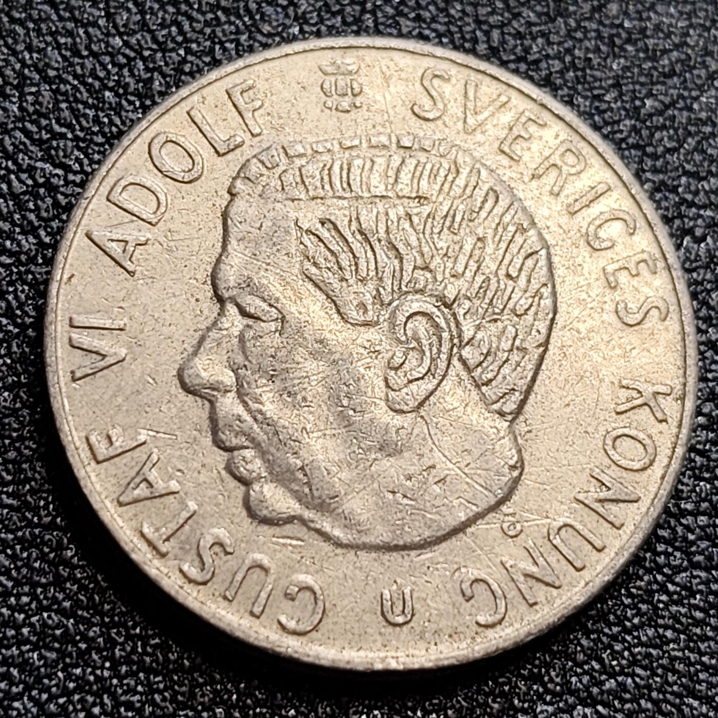 泉币菌-第61场-各国散币场 瑞典  1973年1克朗 古斯塔夫六世国王 25mm 