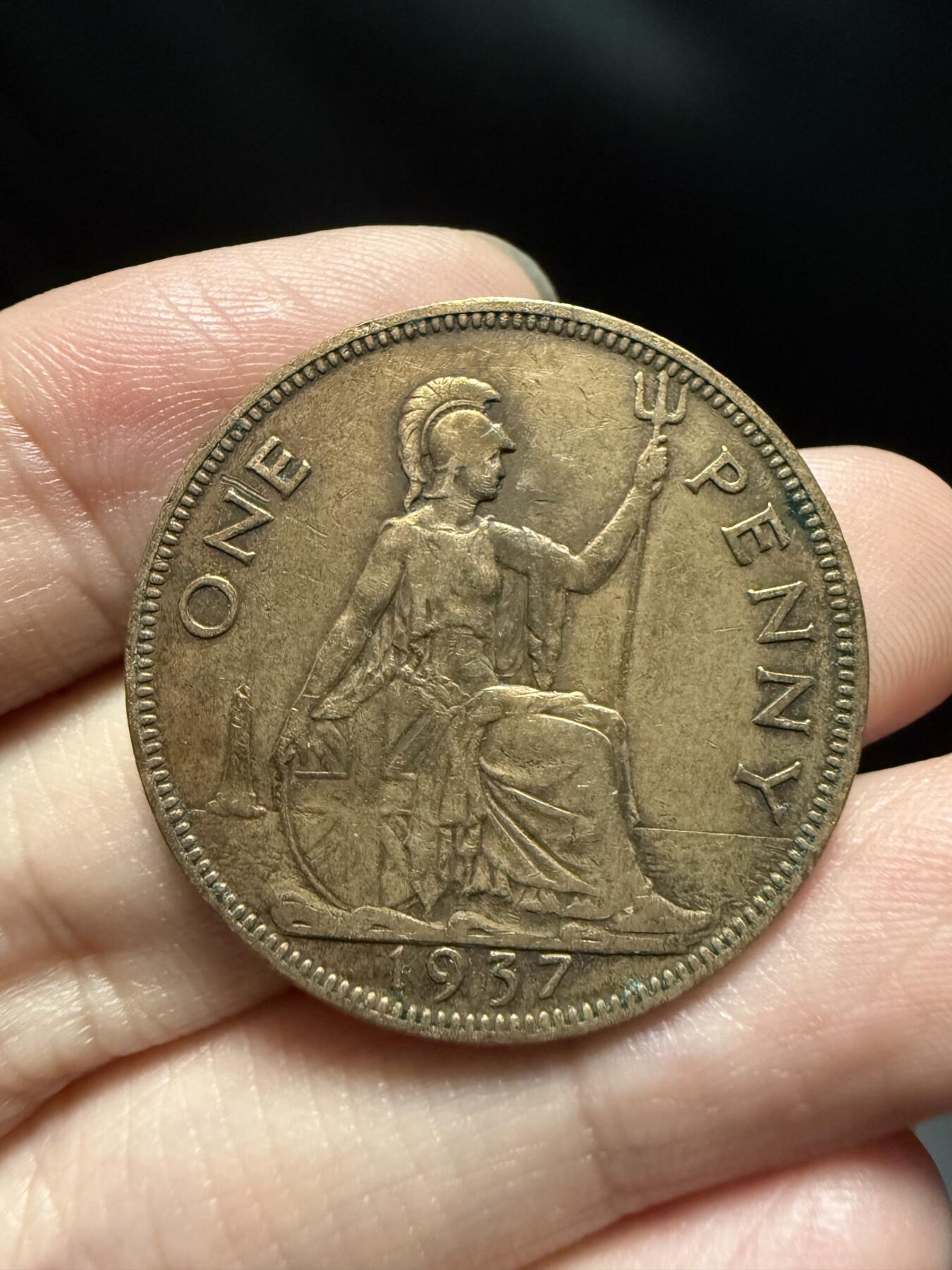南宋泉阁俄币 外币 国币 专场第十五期【送拍无额外佣金】 英国 1937 乔治六世1便士 通货好品 字口还可以 