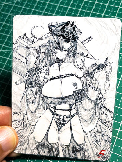 显眼宝24期 个人精选 - 五月卡牌   碧蓝美女线描系列    1张   粗闪精扣工艺   大卡尺寸63*88 9号