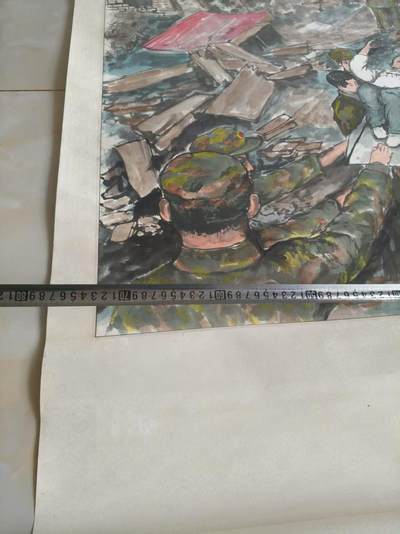 画家《罗社强》为2008年汶川大地震，手绘最感人队礼，记录了感人一刻，保存完整，包老 - 画家《罗社强》为2008年汶川大地震，手绘最感人队礼，记录了感人一刻，保存完整，包老