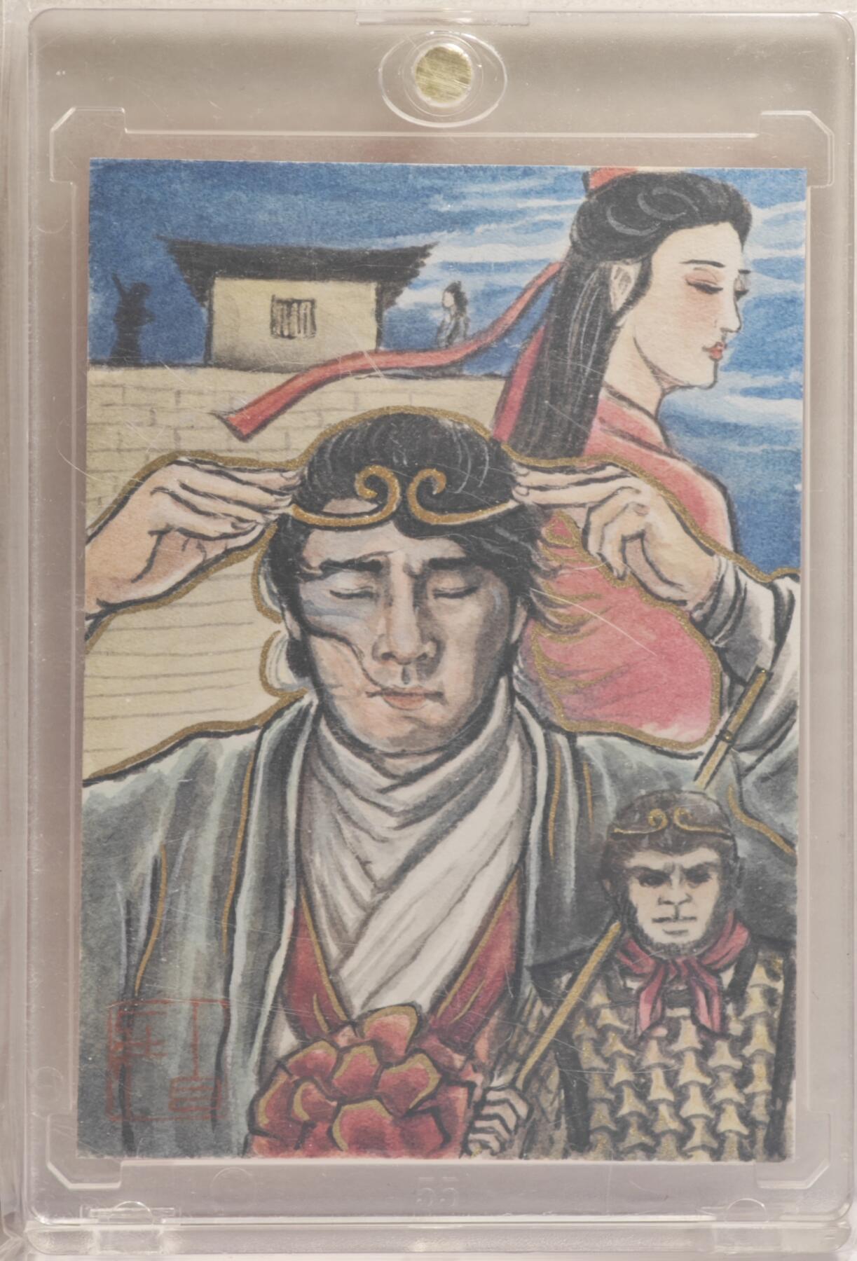 白泽拍卖卡牌手绘专场第21期（七月将残暑未收， 晚凉庭院独登楼） 2024 卢艺丰手绘卡 意中人 卢艺丰亲签 卡砖封装