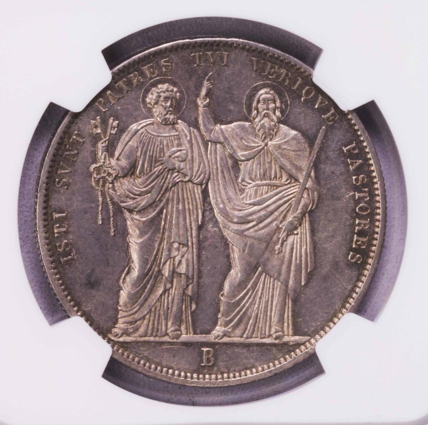 NGC-MS61 1830教皇国庇护八世宗教斯库多大银币