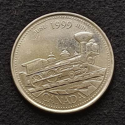 【全场包邮】纯粹捡漏拍445场 - 加拿大1999年25分千禧年纪念币-六月
