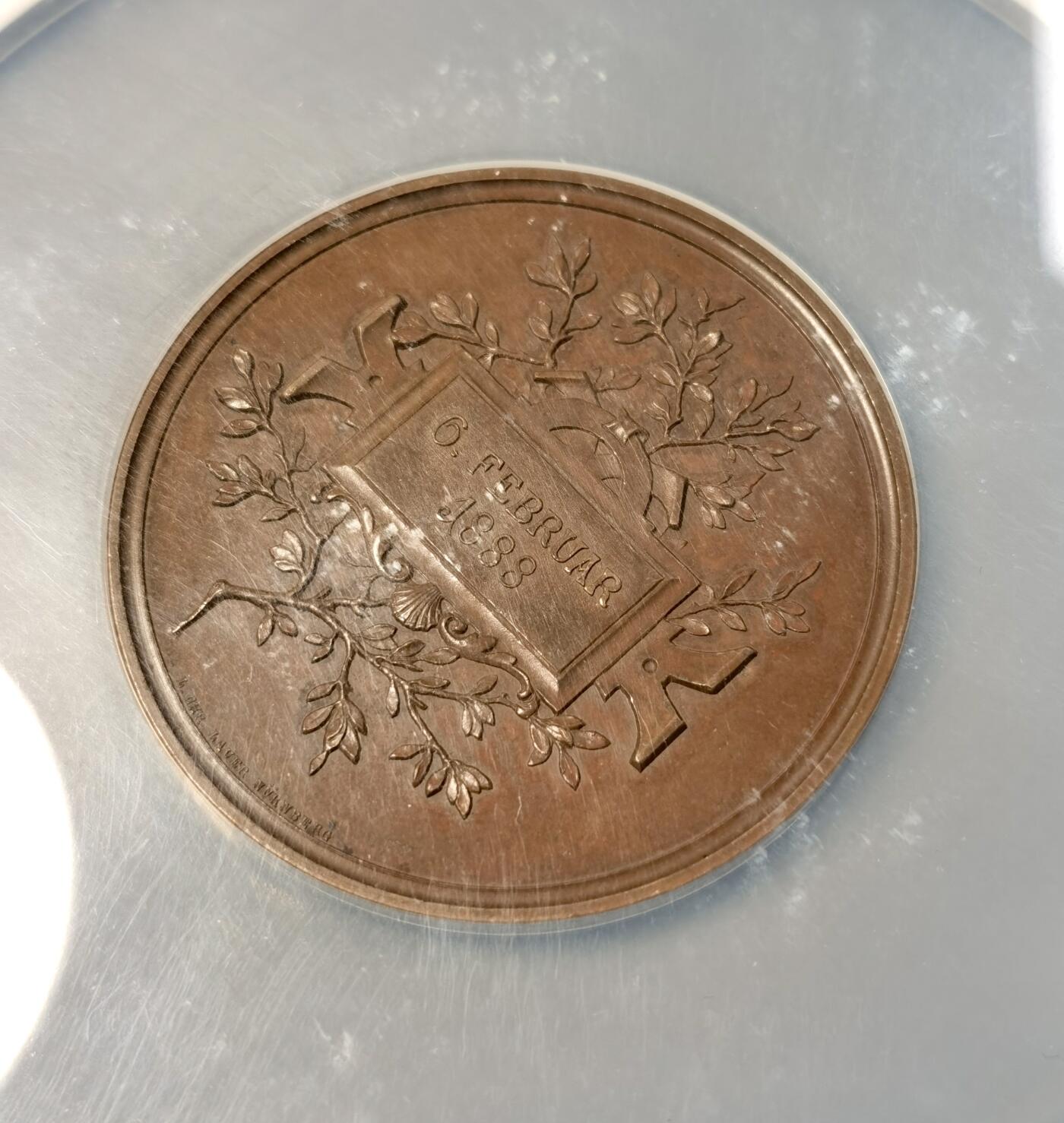  甄臻铺-世界币章拍卖（第26期），送拍享返佣金等优惠多多 NGC-MS64 1888年德国俾斯麦国会演讲纪念大铜章，50mm