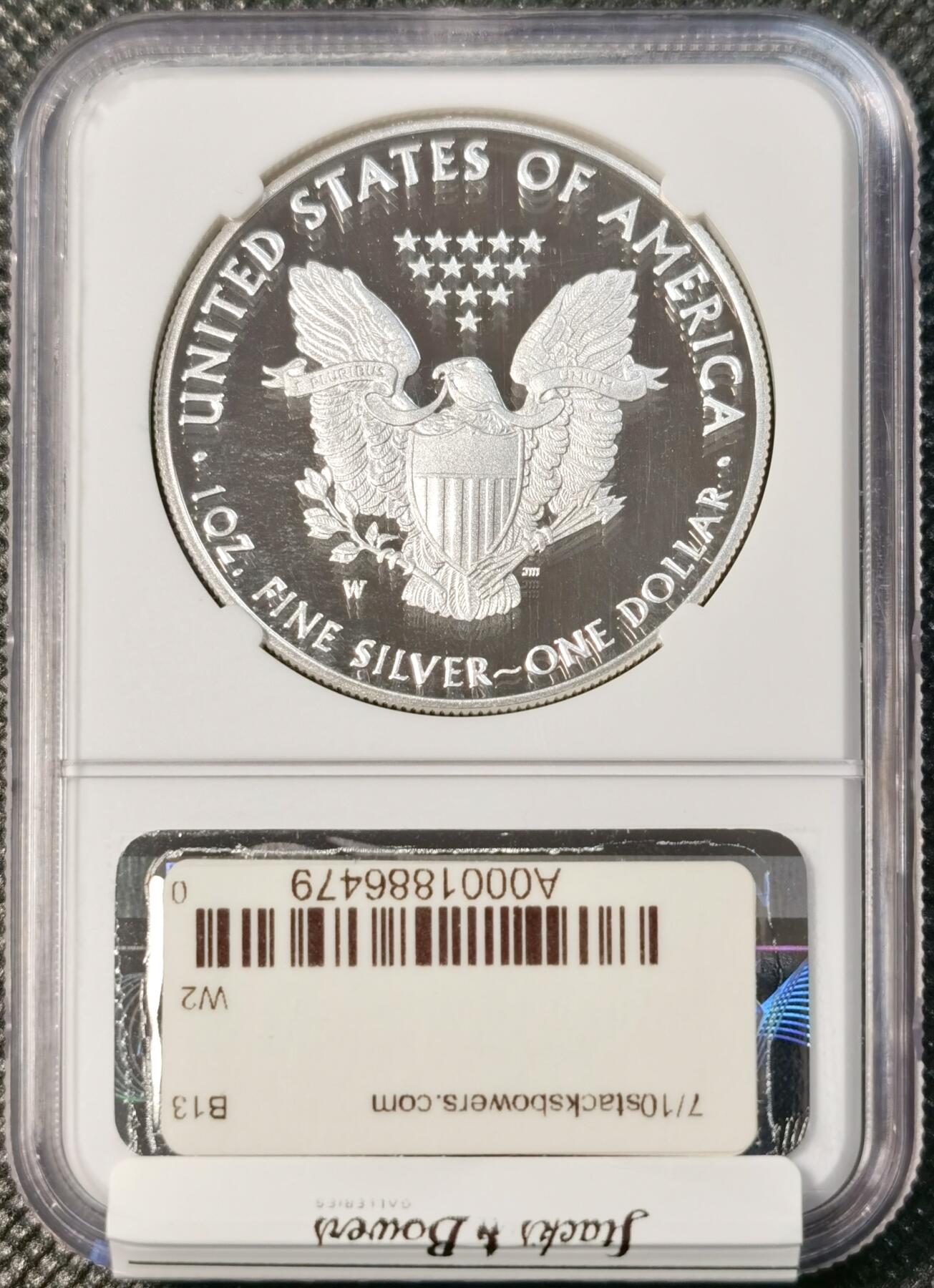  甄臻铺-世界币章拍卖（第26期），送拍享返佣金等优惠多多 NGC-PF70UC 美国2019-W 1美元美国鹰洋行走女神精制银币 W版西点厂打制 罕见满分精制版 带巅峰收藏贴纸