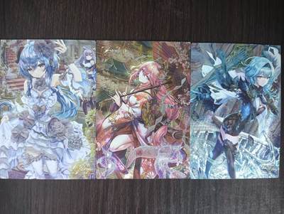 花开卡拍第32期（7月27号周日截拍，品控勿拍!!!拍品不寄存，运费5元，自制卡难免瑕疵，可能存在轻微撞角爆边等出厂瑕疵，品控介意勿拍！） - 藏无缺卡牌 T画师原神 3张 粗闪工艺