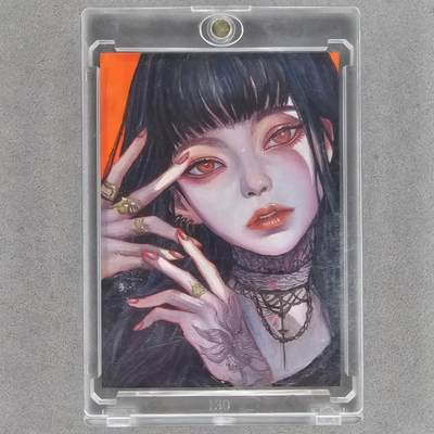 龙虎卡牌第四十七场 （无佣金，满120包邮，欢迎送拍） - 【手绘卡】时尚美女 画师：禾木