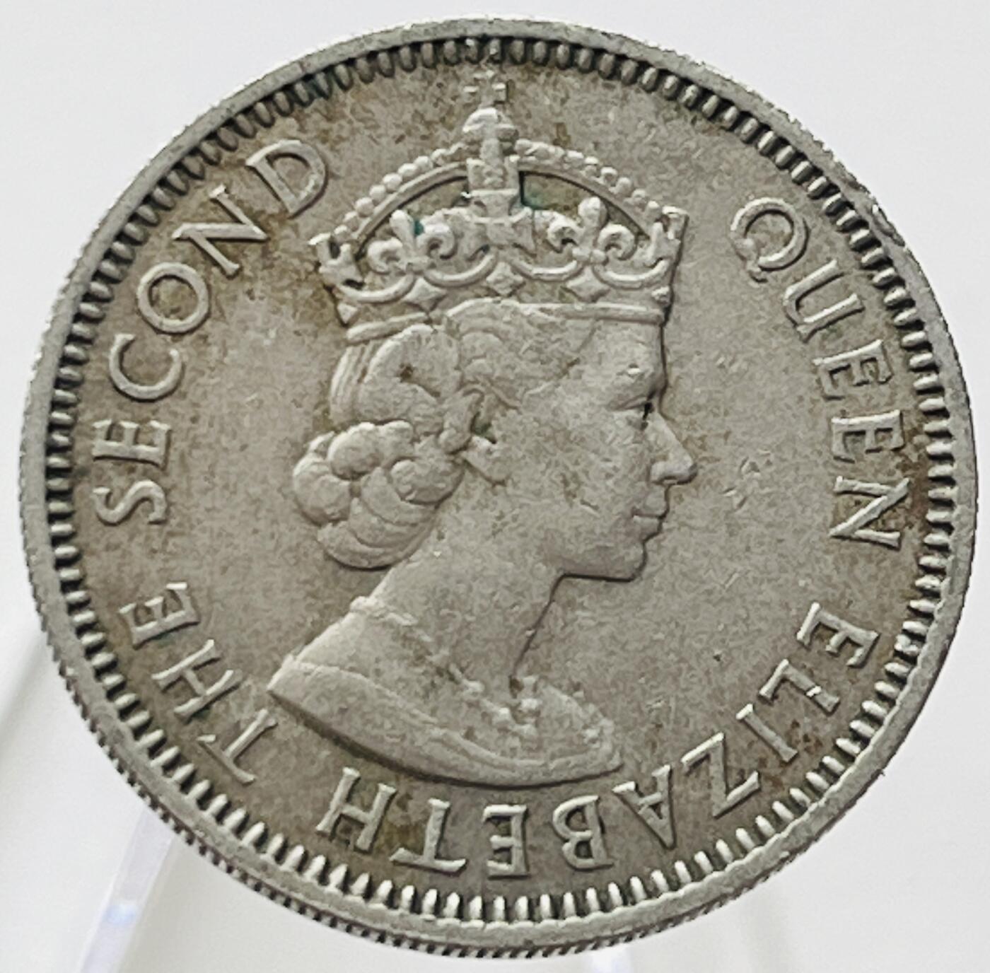 神仙姐姐-中外币专场19 1957年英属东加勒比25分