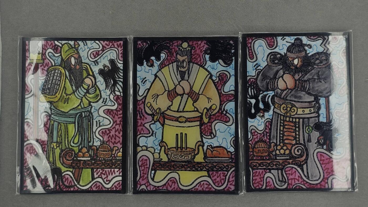 龙虎卡牌第四十七场 （无佣金，满120包邮，欢迎送拍） A6色纸3张 waiwai-桃园结义