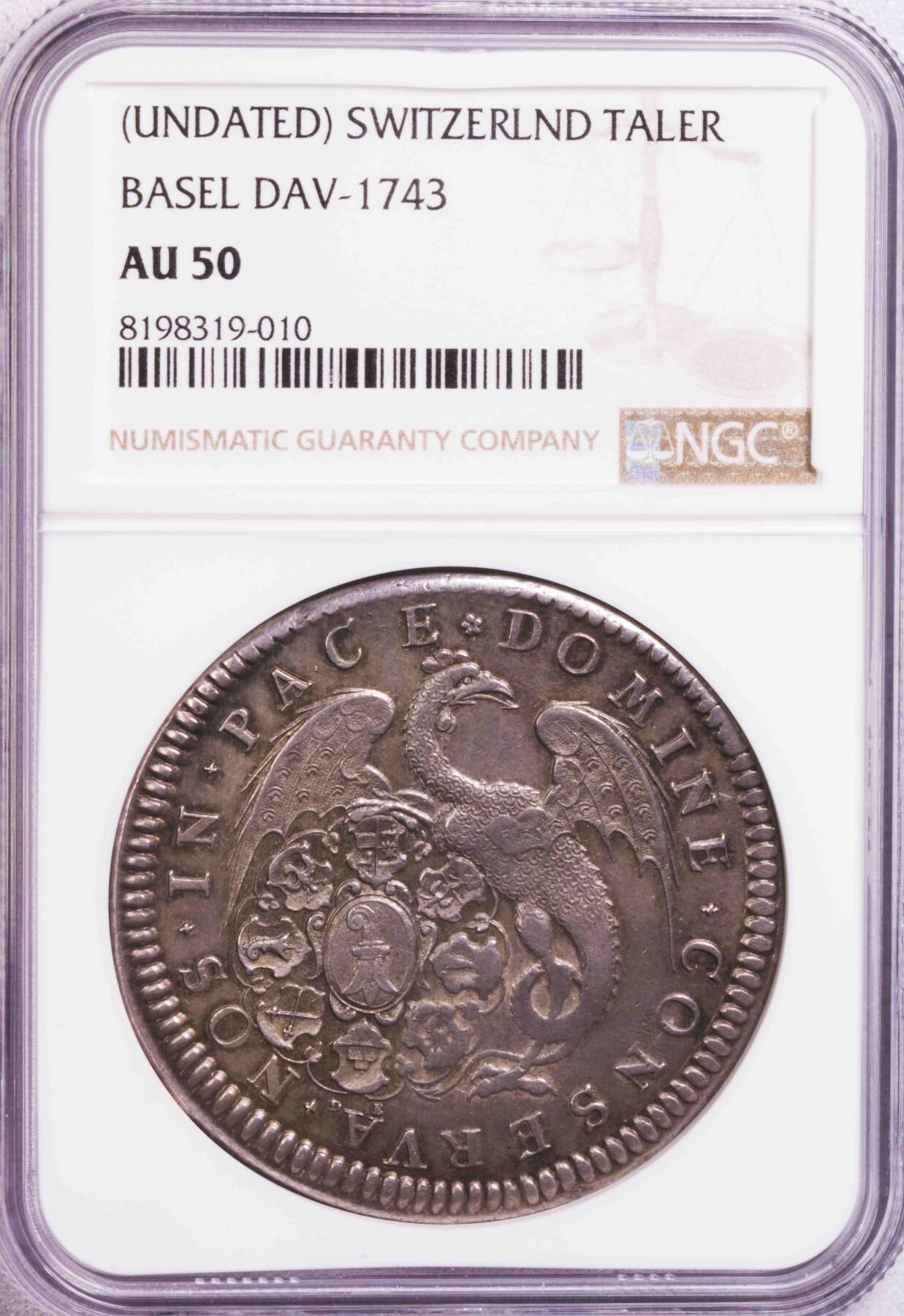 NGC-AU50 1710瑞士巴塞尔城市景观泰勒大银币