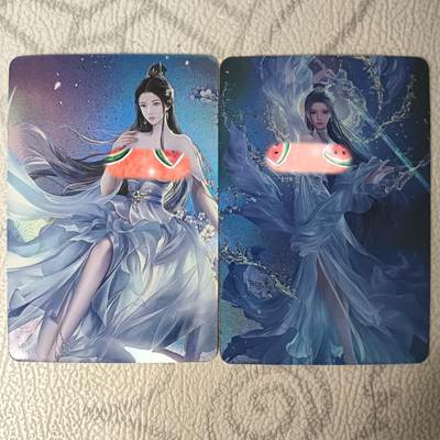花开卡拍第32期（7月27号周日截拍，品控勿拍!!!拍品不寄存，运费5元，自制卡难免瑕疵，可能存在轻微撞角爆边等出厂瑕疵，品控介意勿拍！） - 艺术卡，陆雪琪对卡，彩闪两张