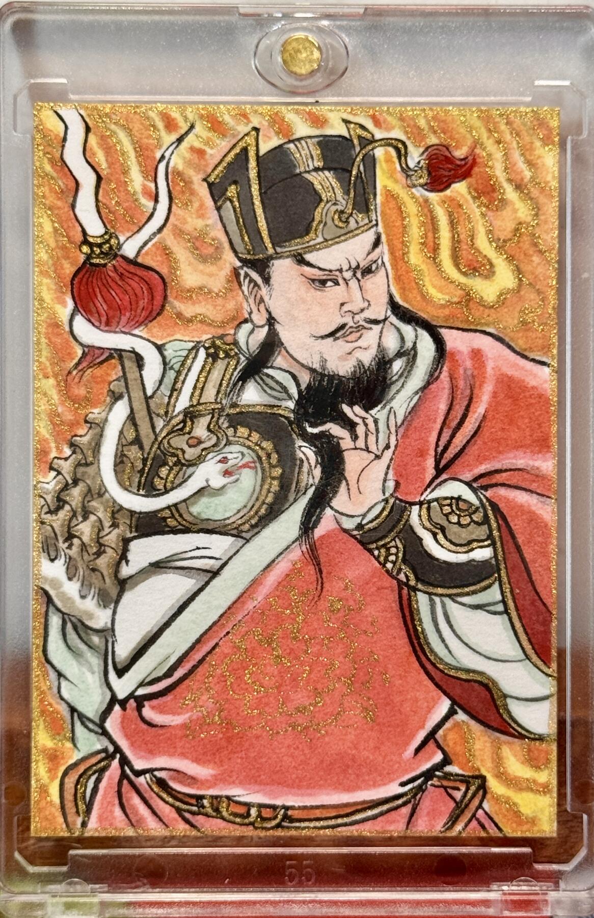 白泽拍卖卡牌手绘专场第21期（七月将残暑未收， 晚凉庭院独登楼） 2025 卢艺丰手绘卡 乙巳太岁星君 卢艺丰亲签 卡砖封装