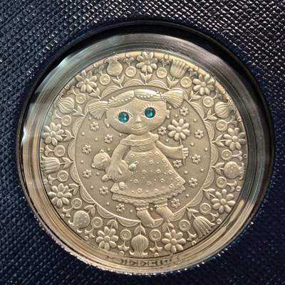 【德藏】世界币章拍卖第139期（拍品征集中~欢迎藏友联系） - 2009年 白俄罗斯镶嵌施华洛世奇水晶星座纪念银币-处女座 原盒 带证书 直径约：38.61mm；重约：28.28g 925银