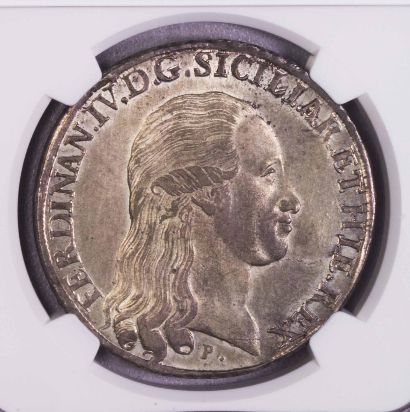 NGC-MS64+ 1795意大利波旁那不勒斯&西西里大银币 冠军分