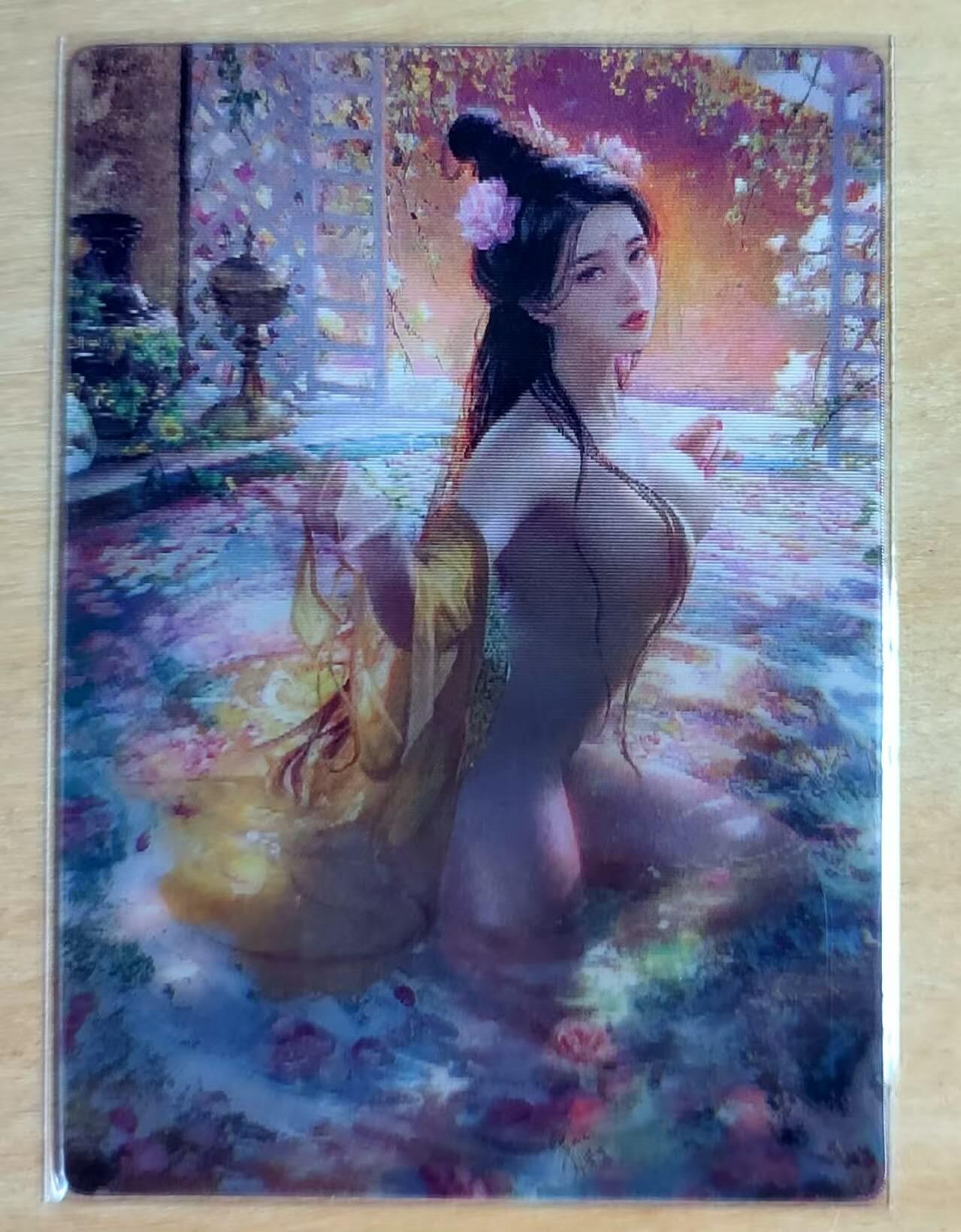 龙虎卡牌第四十七场 （无佣金，满120包邮，欢迎送拍） 光栅变换卡 夏侯光姬 薄纱+无衣 随着观察角度不同而完美切换