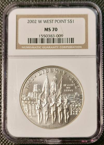  甄臻铺-世界币章拍卖（第26期），送拍享返佣金等优惠多多 - NGC-MS70 美国2002年西点军校建校200周年