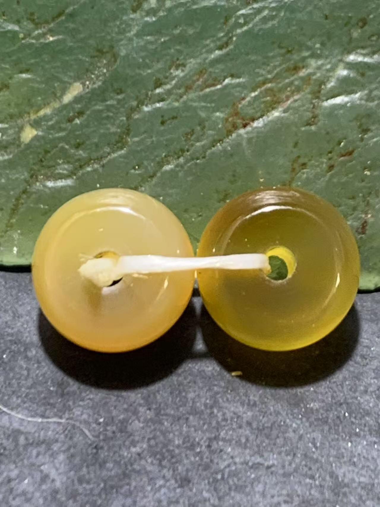 精美蒙料冻料战国红玛瑙腰珠一对