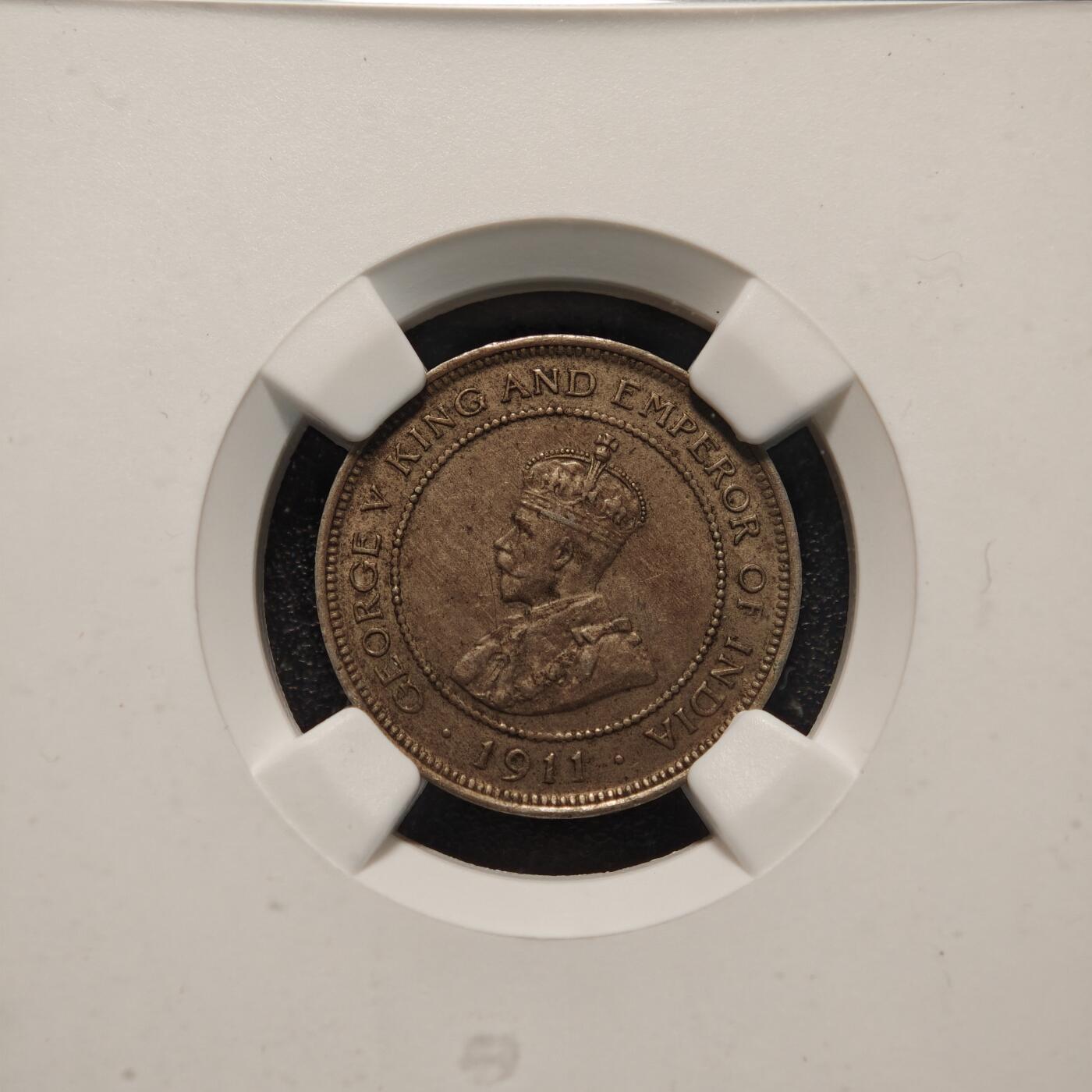 【德藏】世界币章拍卖第139期（拍品征集中~欢迎藏友联系） 1911年 伯利兹英属洪都拉斯5分镍币 NGC AU55 淡包浆 状态好