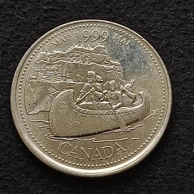 【全场包邮】纯粹捡漏拍445场 - 加拿大1999年25分千禧年纪念币-五月