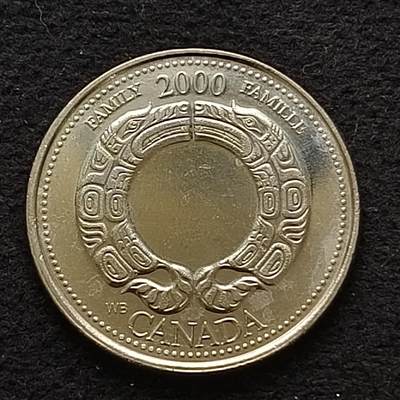 【全场包邮】纯粹捡漏拍445场 - 加拿大2000年25分千禧年纪念币-家庭